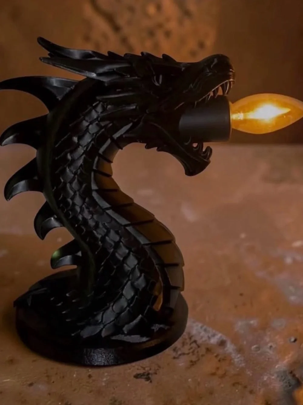 Black Dragon Lantern Accent Lamp